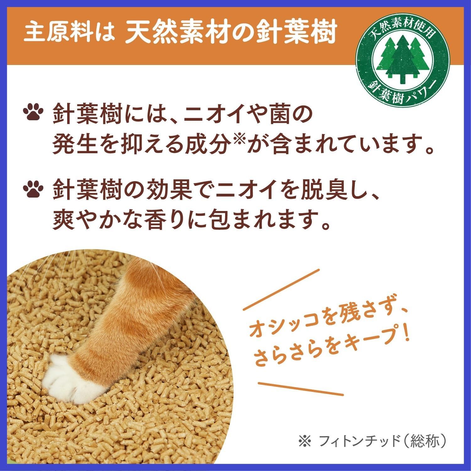 [猫砂] 極小の粒 脱臭・抗菌チップ 2.5L×6個 システムトイレ [天然素材でパワフルに脱臭] 猫用 消臭 ニャンとも清潔トイレ (ケース販売)