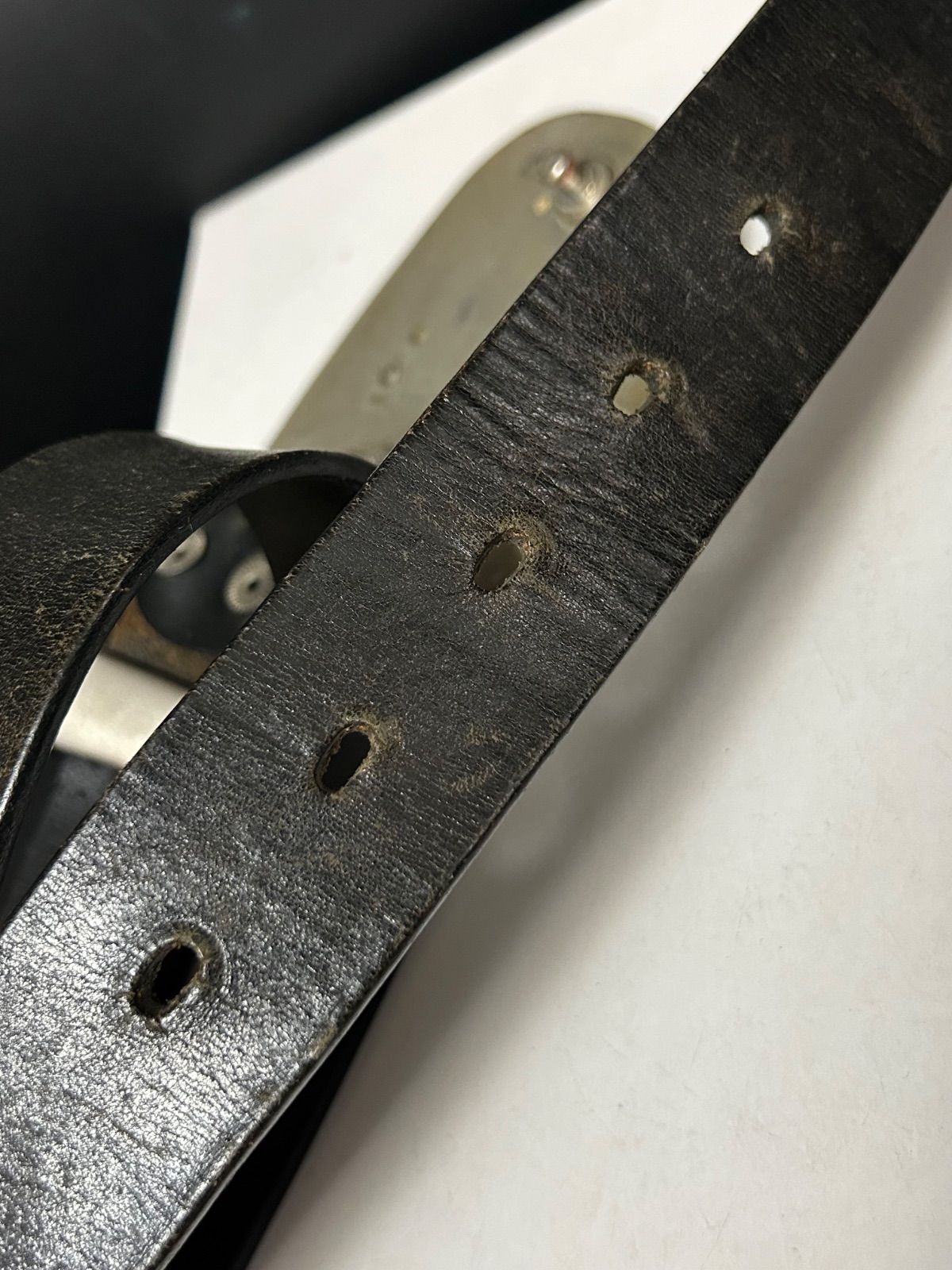 90年代ITALY製期DSQUARED重厚金属バックル-イタリー製茶芯ベルト MEDICALDB_JP