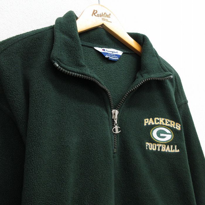 XL/古着 チャンピオン champion 長袖 ハーフジップ フリース