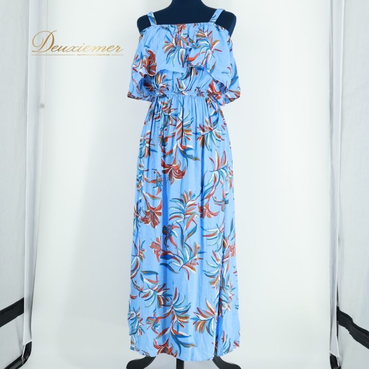 フラダンス 衣装 ワンピース ドレス ブルー系 フラ ダンス