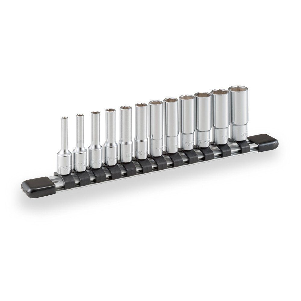トネ TONE ディープソケットセット 6角 ホルダー付 HSL212 差込角6.35mm 1|4 内容12点