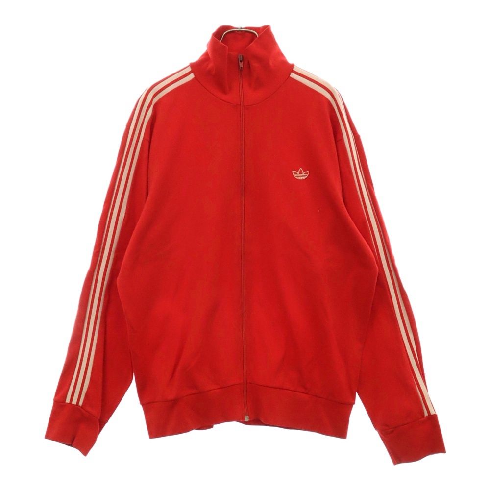 adidas (アディダス) 80S VINTAGE ヴィンテージ タイ製 三角タグ フロントロゴ サイドライン トラックジャケット レッド