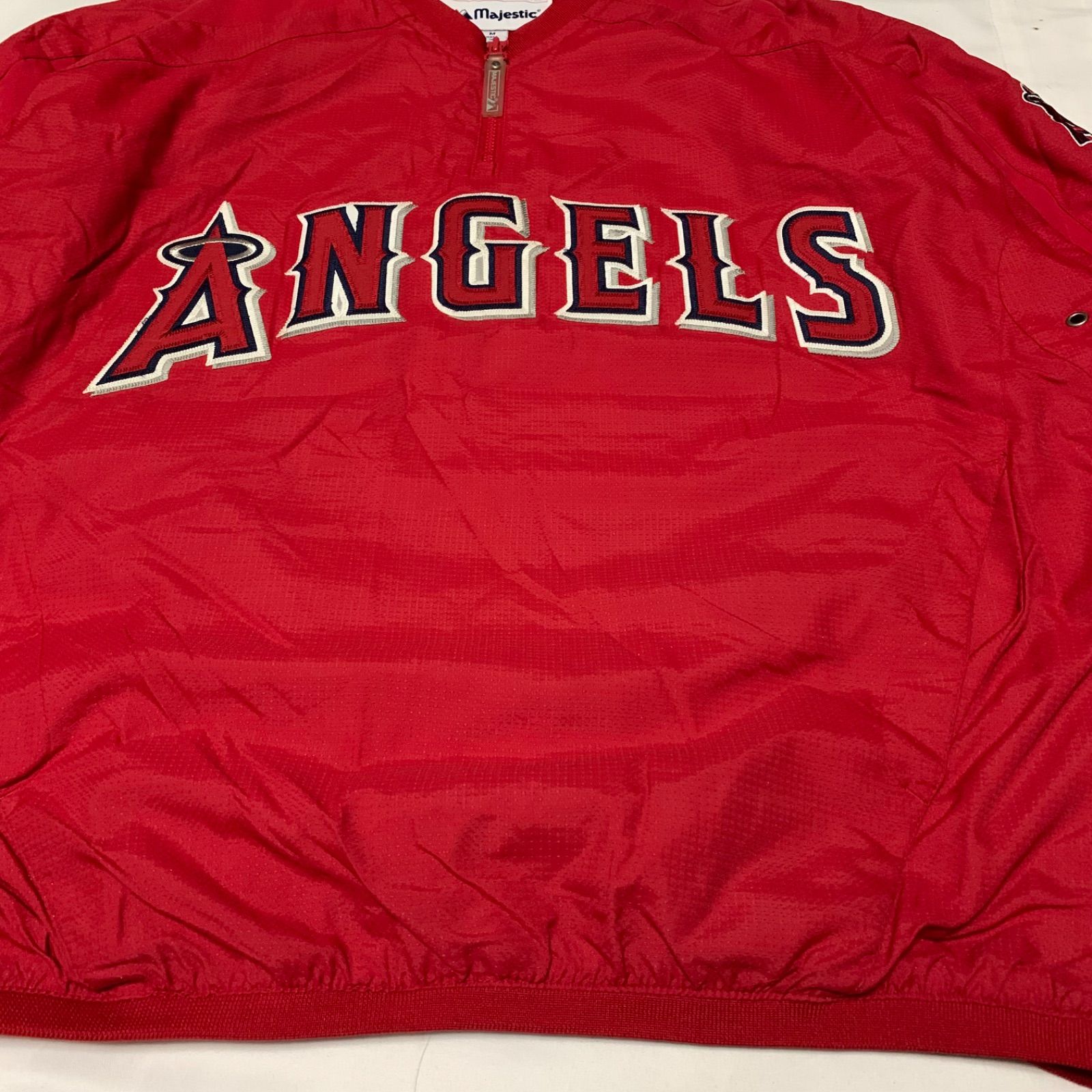 00s Majestic “LOS ANGELES ANGELS” Half Zip Nylon Pullover Shirt