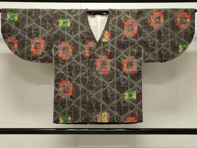 平和屋着物▽道行コート　スリーシーズン　春夏秋　塵除け　紗　吉祥文　黒鳶色　正絹　逸品　CAAS1957gh 平和屋着物▽道行コート スリーシーズン 春夏秋 塵除け 紗 吉祥文 黒