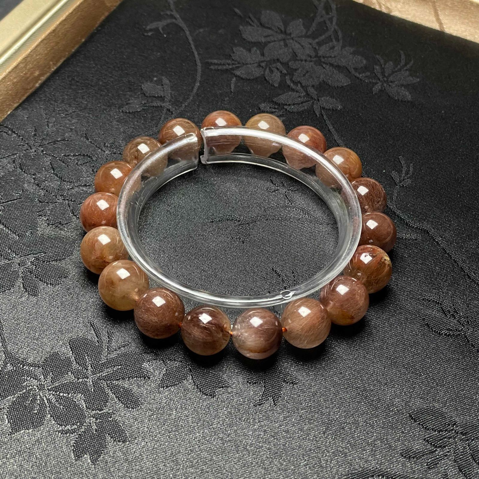 レアカラー オレンジルチルクォーツ 12.5mm ブレスレット _Z3373