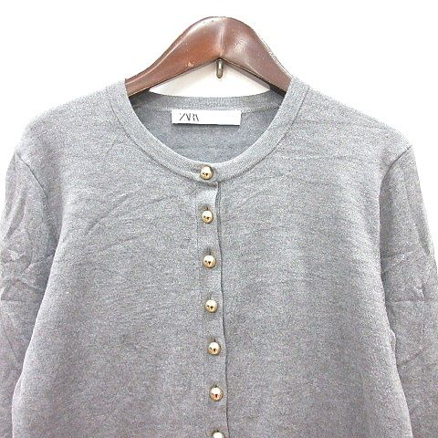 ザラ ZARA カーディガン ニット L グレー /MN - メルカリ