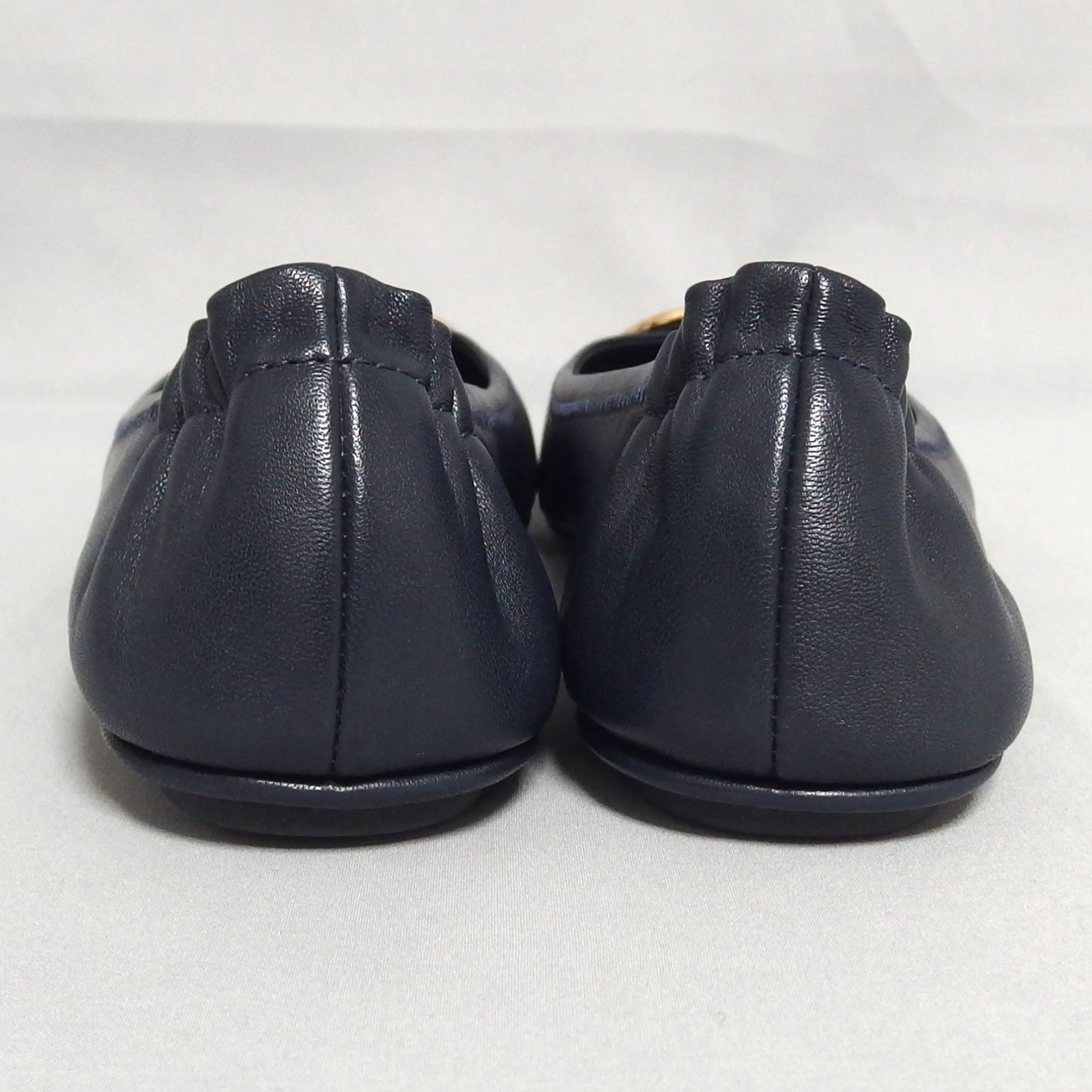 未使用☆TORY BURCH MINNIE TRAVEL BALLET WITH METAL LOGO 50393 