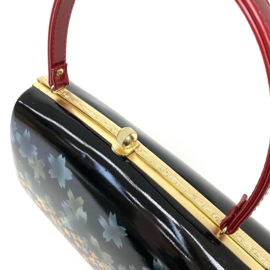 【着物と帯 時流】L25342s◇訳あり振袖用 草履バッグ◇ 黒×赤桜 未使用品 着物と帯 時流】L25342◇訳あり振袖用 草履バッグ◇ 黒×赤