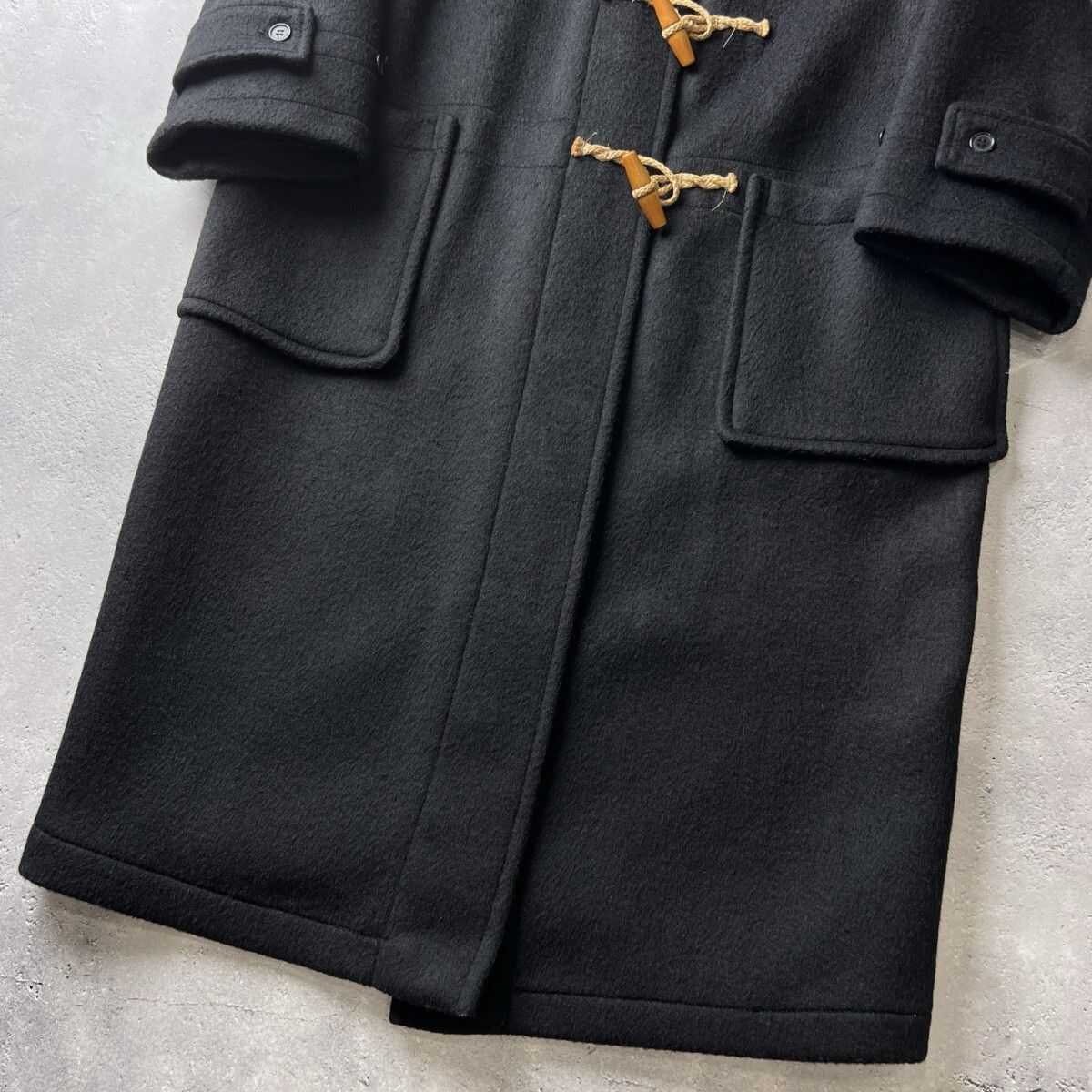 マーガレットハウエル ダッフルコート メルトン ロング イギリス製 黒 M マーガレットハウエル ダッフルコート メルトン ロング イギリス