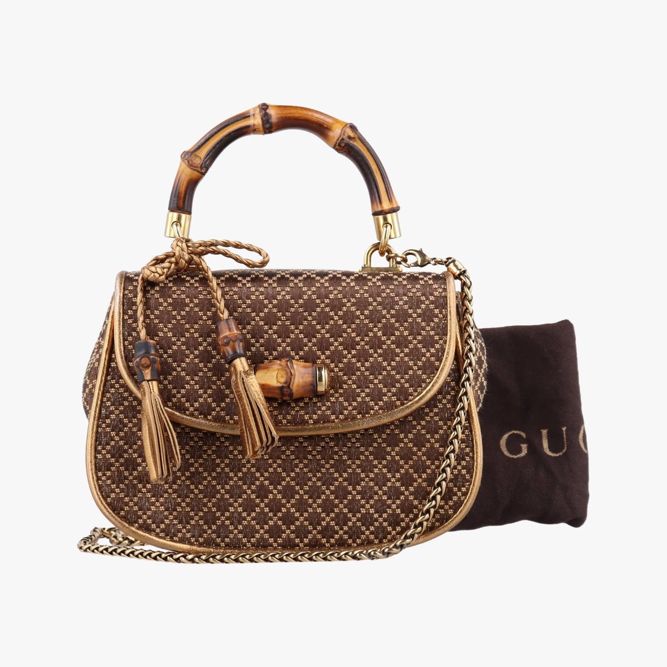 グッチGucciディアマンテ バンブー ブラウン ファブリック 269969 G9836045