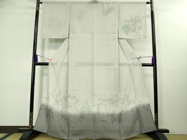 平和屋着物■極上　訪問着　無双　紗袷　紗×絽　手描き　秋草文　暈し染め　金彩　逸品　未使用　DZAA8378kh5 平和屋着物□極上 訪問着 無双 紗袷 紗×絽 手描き 秋草文 暈し染め