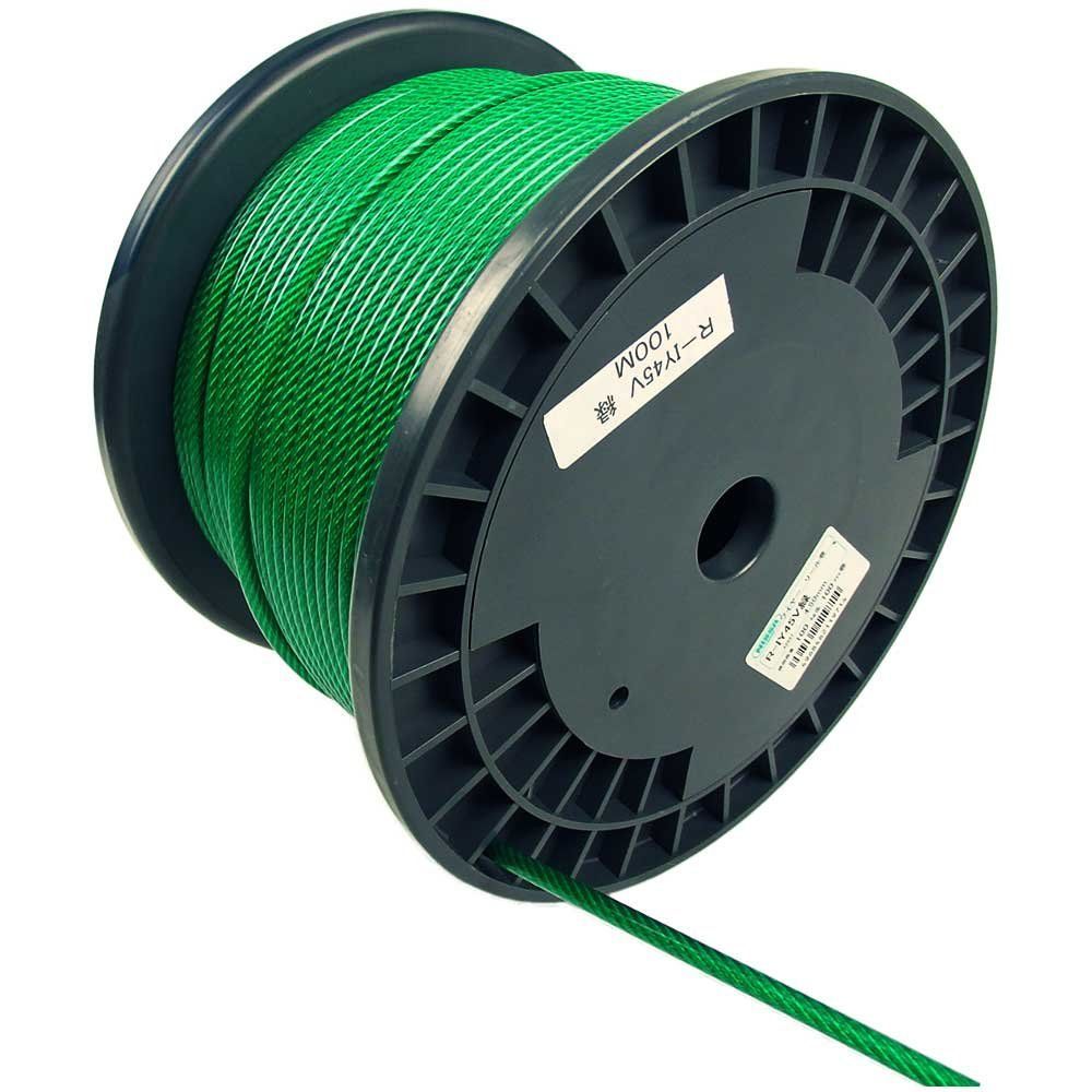 ニッサチェイン 緑コーティングワイヤー 参考使用荷重100kg 100m R-IY45V