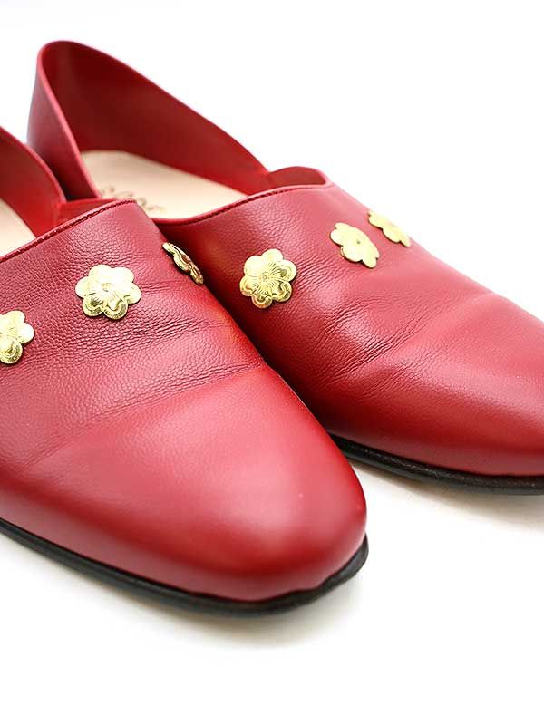 BODE NY ボーディー Flower Appenzeller House Shoe レザーシューズ レッド 43 - メルカリ