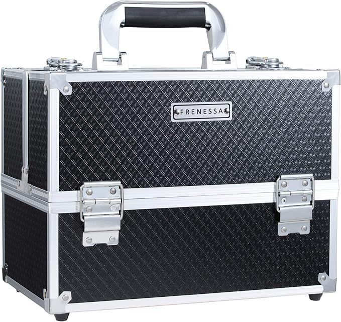 Hapilife メイクボックス 化粧品収納ボックス メイク ボックス 大容量 コスメボックス 化粧箱 化粧品 収納ケース 化粧ボックス 化粧品ボックス 持ち運び(ブラック)