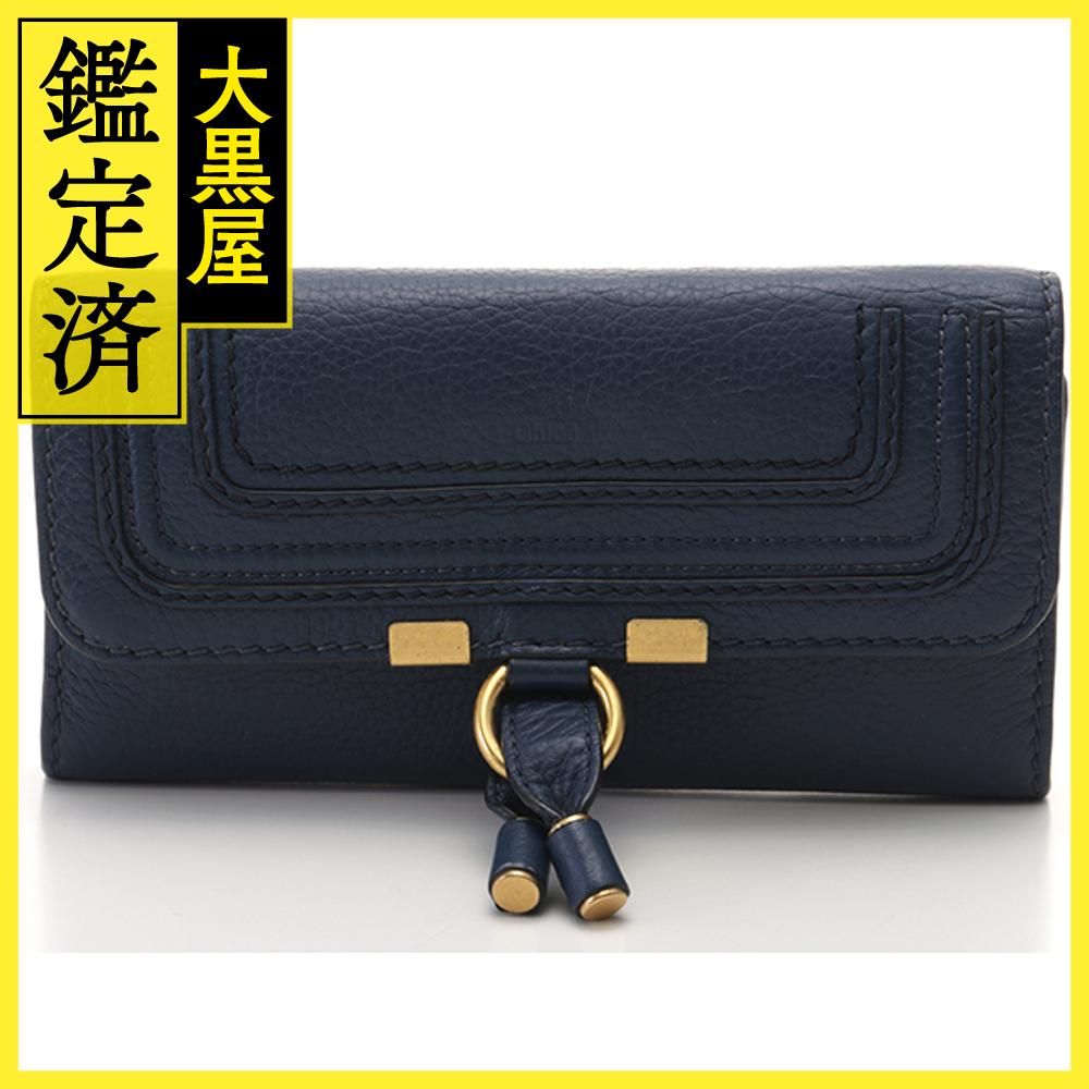 Chloe クロエ マーシー 長財布 ネイビー レザー CHC10UP573161【207