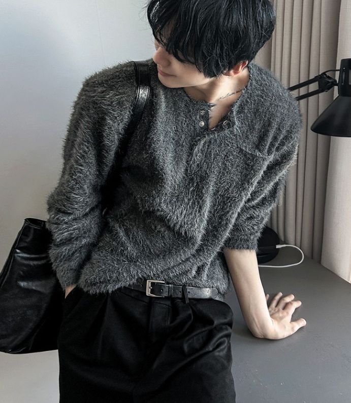 [COSYHARU公式]Mohair 4 Burton Henley Neck 関税・配送料込み モヘア4バートンヘンリーネック - COSYHARU | 60% - アジア