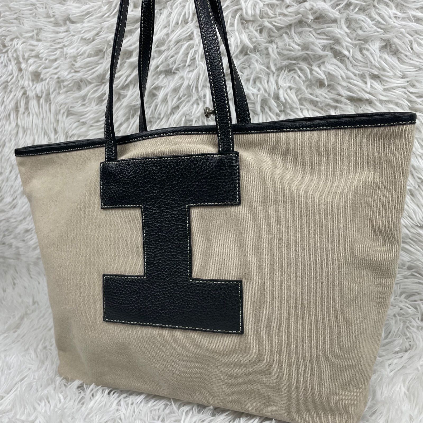 美品】IACUCCI ソルベット ビアッジョ M キャンバストートバッグ黒