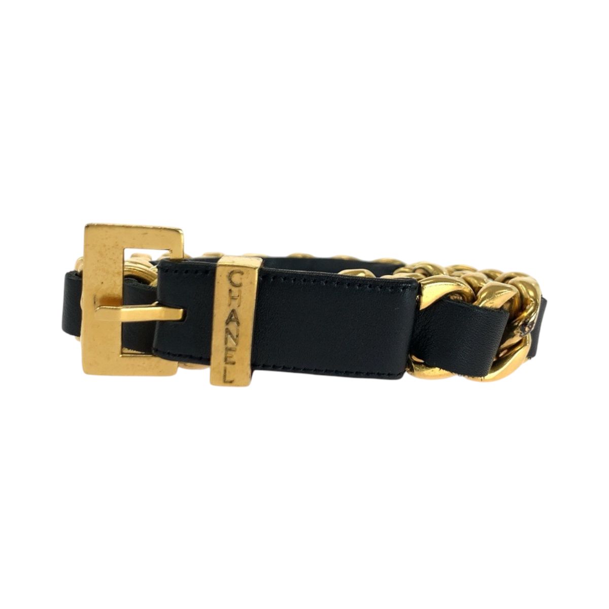 美品 CHANEL シャネル ヴィンテージ 75/30 ブラック 黒 ゴールド