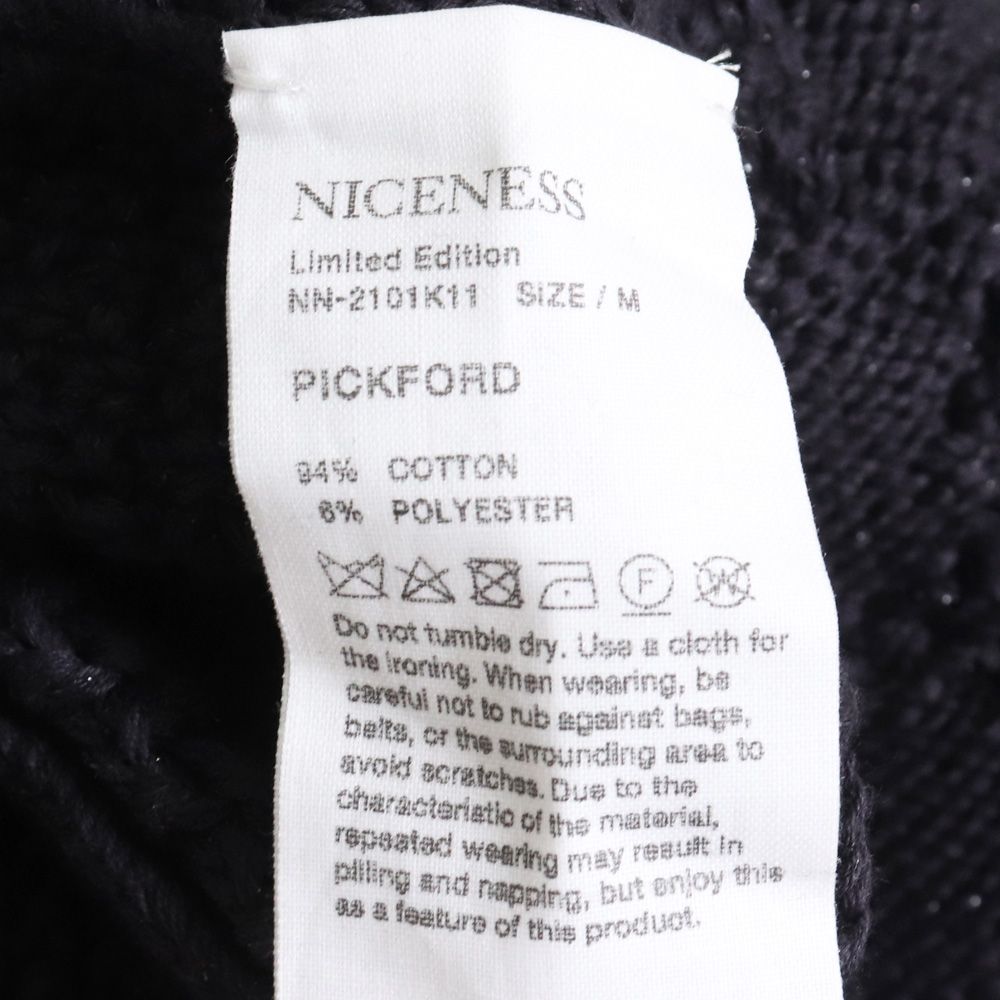 NICENESS 新品 PICKFORD スペイシャルジップアップカーディガン ドライバーズニット NN-2101K11 定価88000円 ナイスネス3-0526M♪