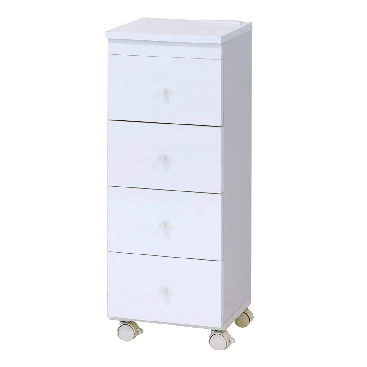 商品 クロシオ スリムワゴン ランドリー収納 ホワイト キャスター付き 幅30cm