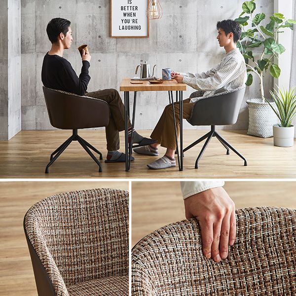 スタイリッシュダイニングチェア2脚　75cm幅テーブル 3点セット(カラー:WA/ブラウン) /z スタイリッシュダイニングチェア2脚 75cm幅テーブル m6nw724