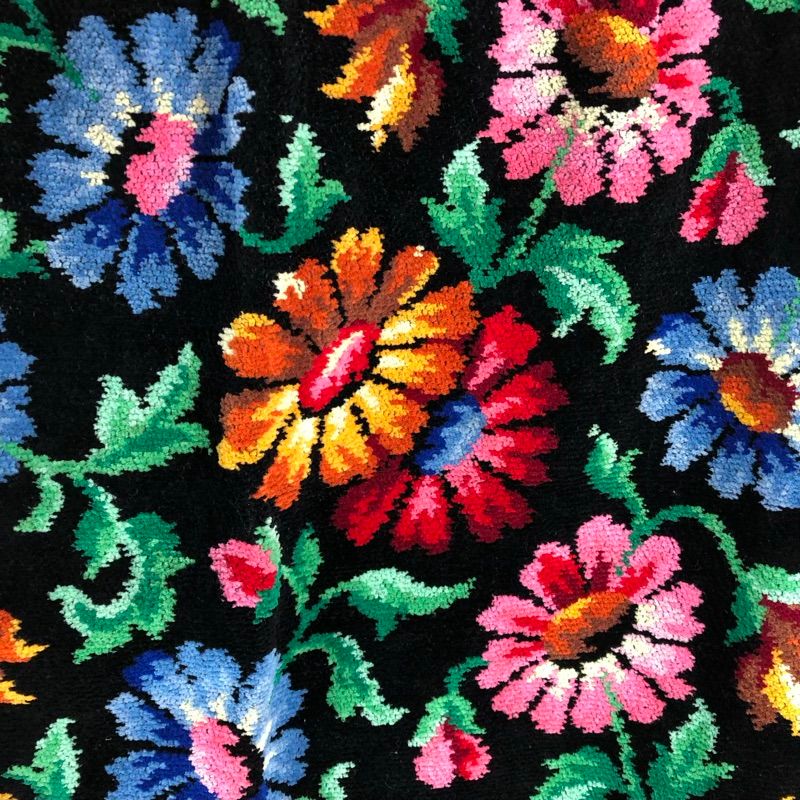 フェイラー FEILER 前掛けエプロン 花柄 レース 綿100％ ポケット付き