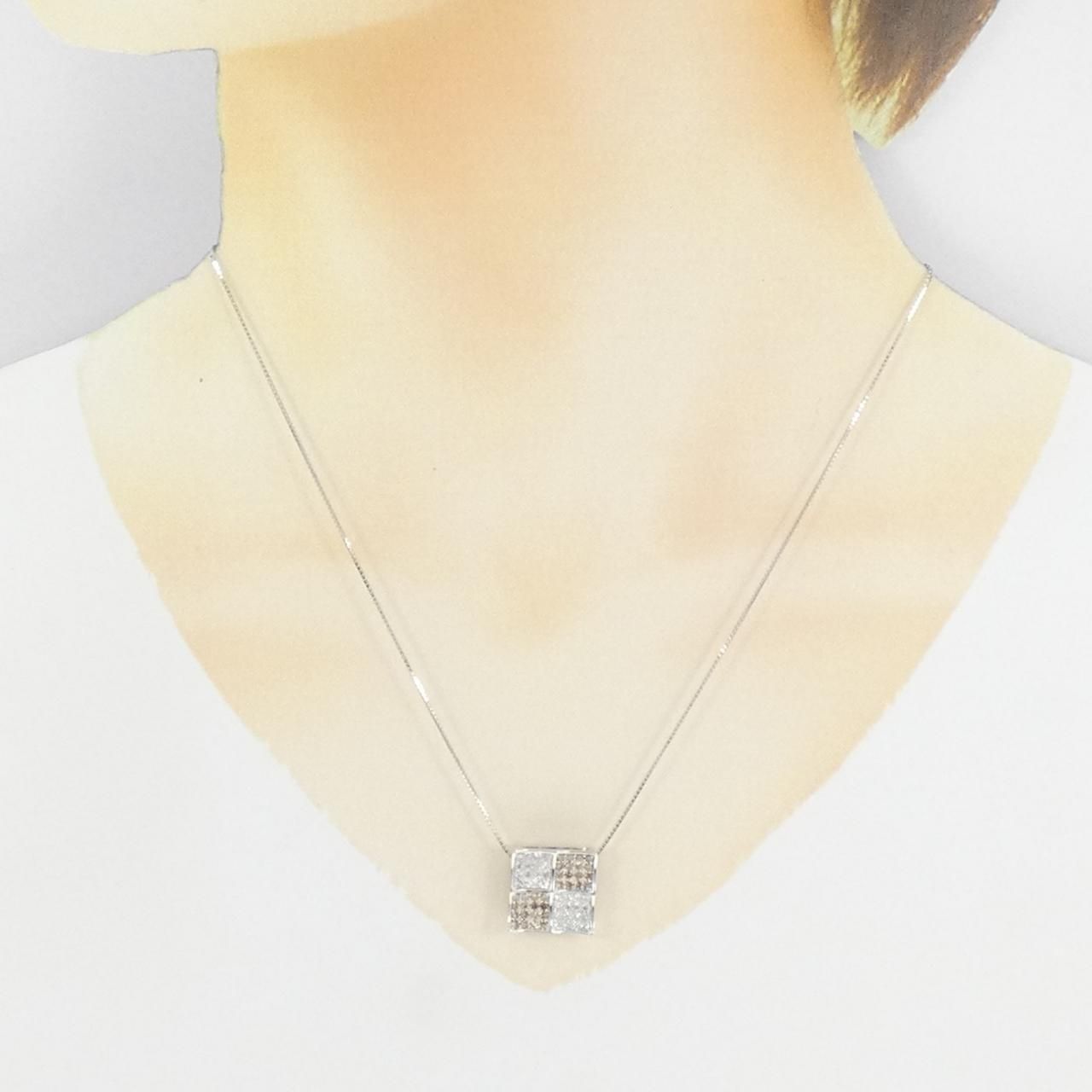 K18WG パヴェ ダイヤモンド ネックレス 1.09CT - メルカリ 