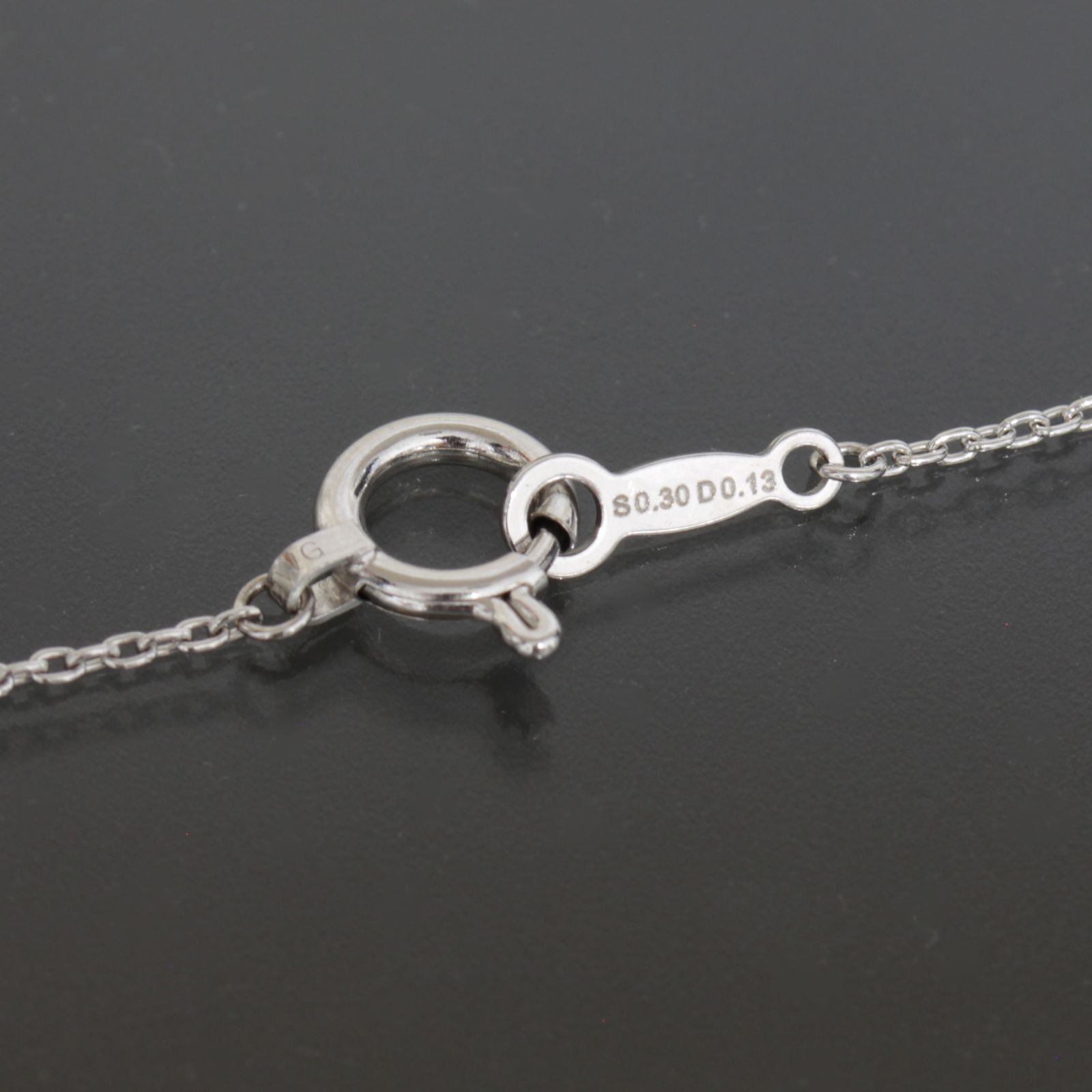 ミキモト MIKIMOTO サファイア ダイヤ ネックレス 43cm K18WG 2.7g 