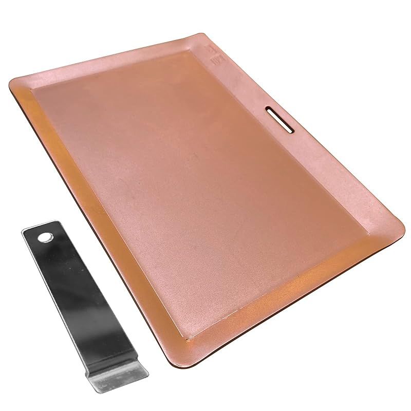 桂記章 B5サイズ 純銅製焼肉プレート キャンプ 鉄板 アウトドア バーベキュー ソロキャンプ ステーキ ?約W257×H182 |厚さ 3 リフター付き