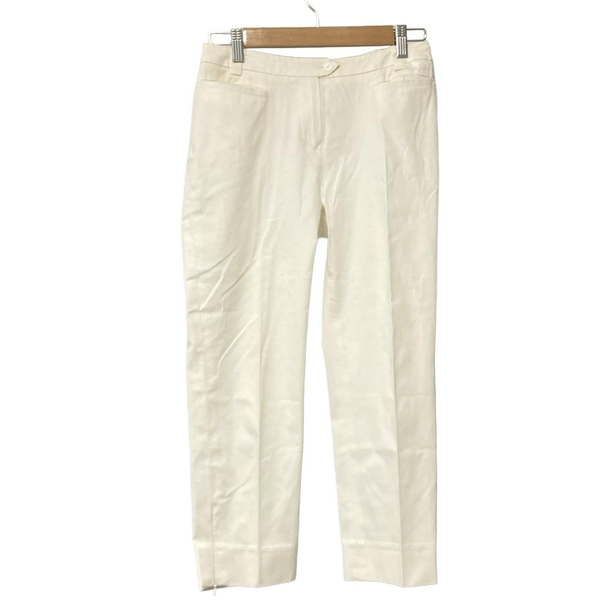 Max Mara STUDIO マックスマーラスタジオ パンツ サイズ36 S レディース - アイボリー クロップド 半端丈 |ジップアップ