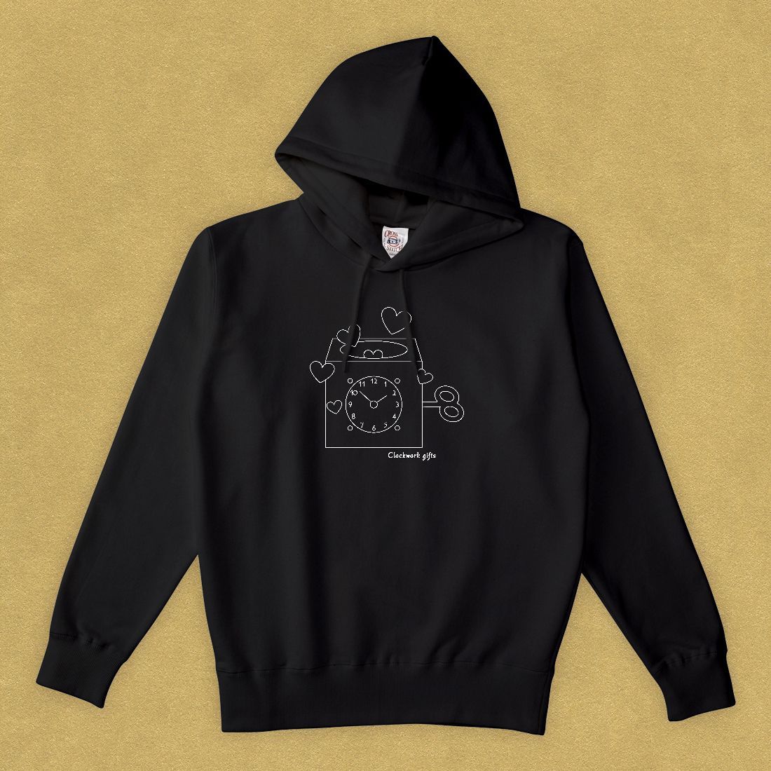 グラフィックパーカー　Clockwork gifts Black -Parka-