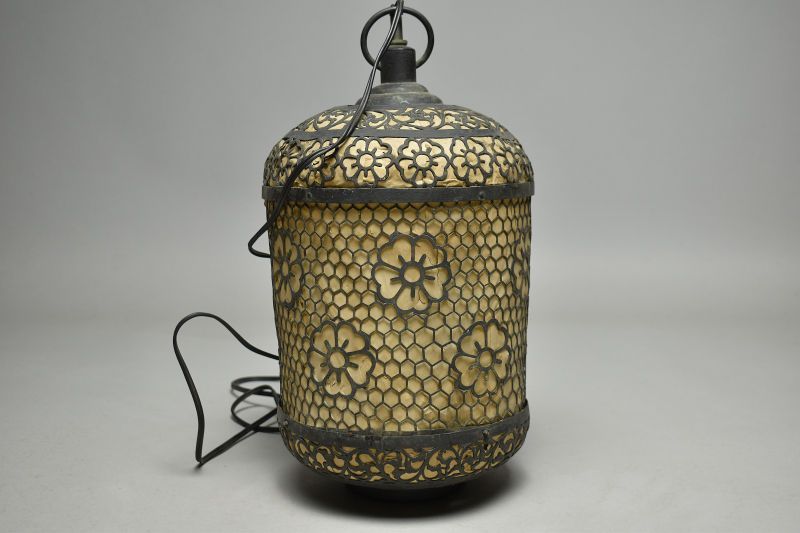 蔵A5116 銅製 桜透かし 灯籠 吊灯篭 置灯籠