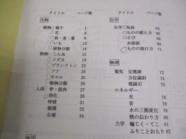 浜学園 小6 女子最難関コース対象教材 理科暗記テキスト 問題編(解答 
