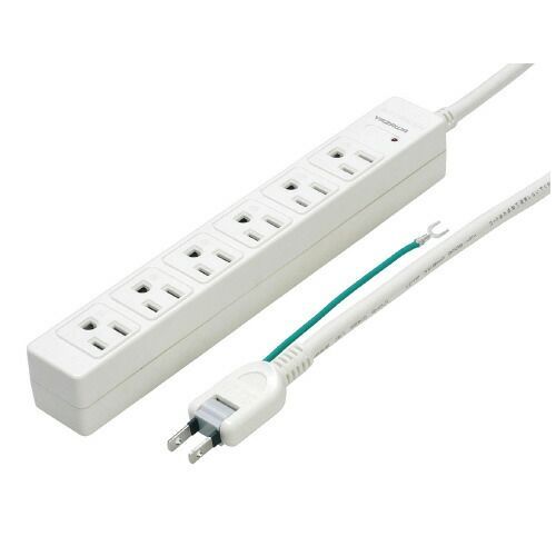 ３Ｐマグネットタップ６個口５ｍ 差し込み口は２Ｐでも３Ｐでも接続 Y02JKP605WH ヤザワ