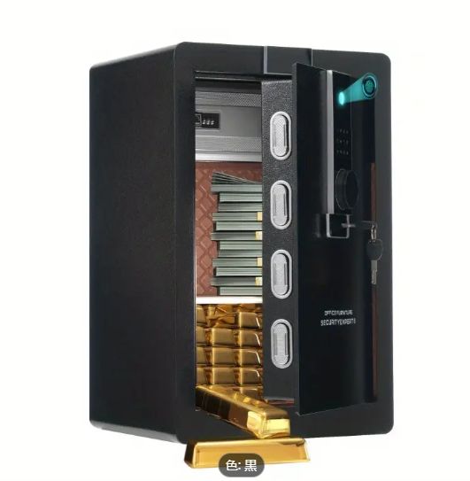 安全な56.9L指紋認証セキュリティーサーファイアーウィズ緊急バッテリーボックスアラーム機能付きキーアンチテフトリョカンストアオフィスホテルビジネスユース用日本語インストラクシ