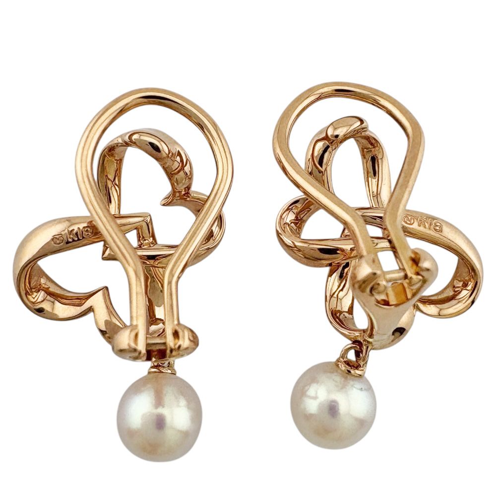 ミキモト イヤリング 18金 K18ピンクゴールド パール レディース  