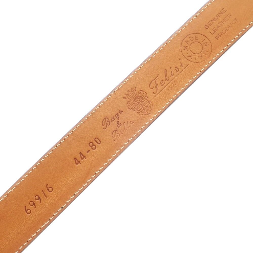 中古】フェリージ Felisi 699/6 カーフレザー ベルト ブラック【サイズ