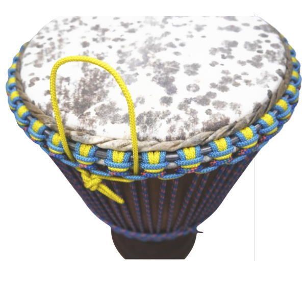 展示品) ジャンベ 打楽器 民族楽器 木目 天面直径約35cm×高さ約61cm