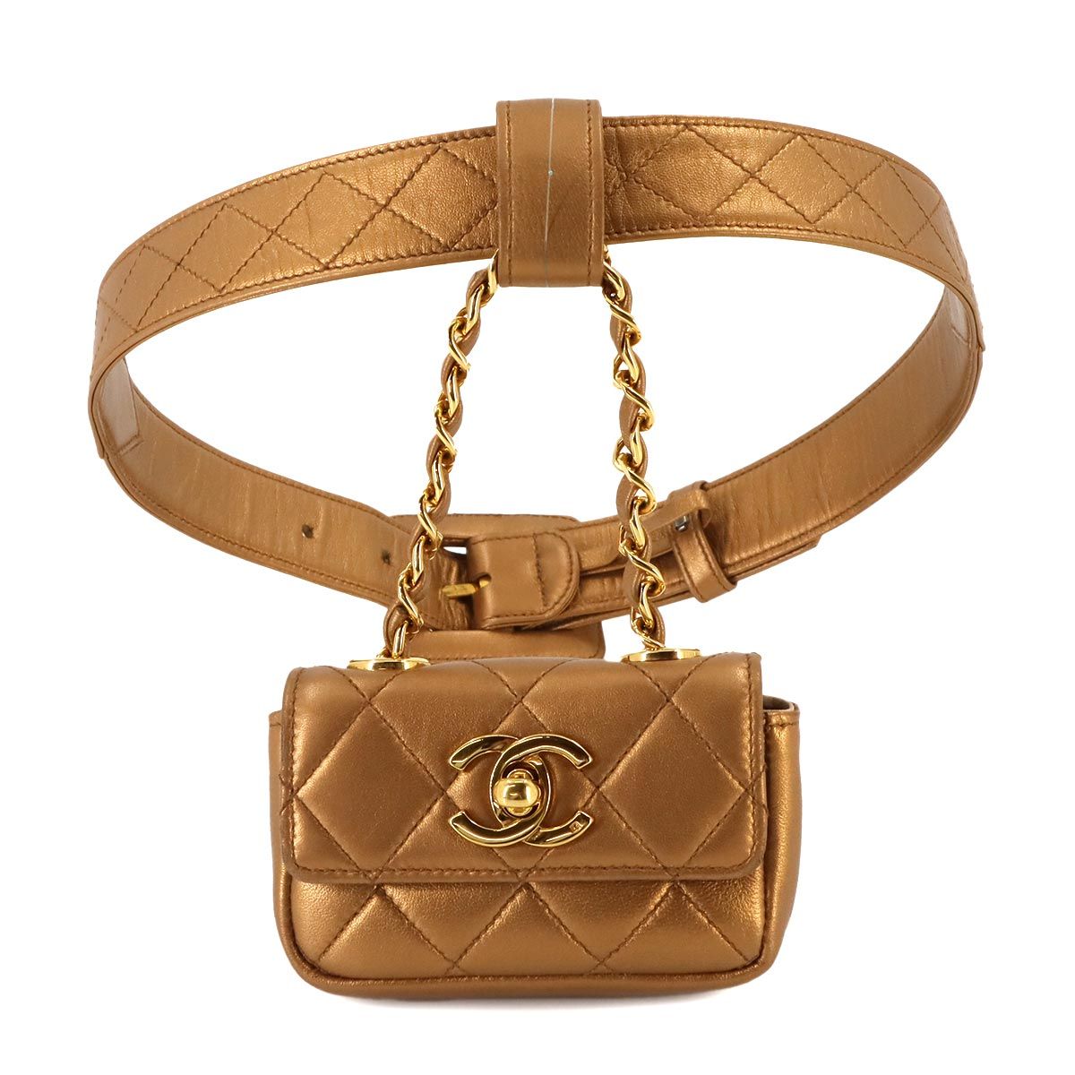 シャネル　CHANEL 　ボディ　ウェストバッグ　ベルトなし　　エナメルレザー 楽天市場】シャネル マトラッセ ベージュ（ボディバッグ