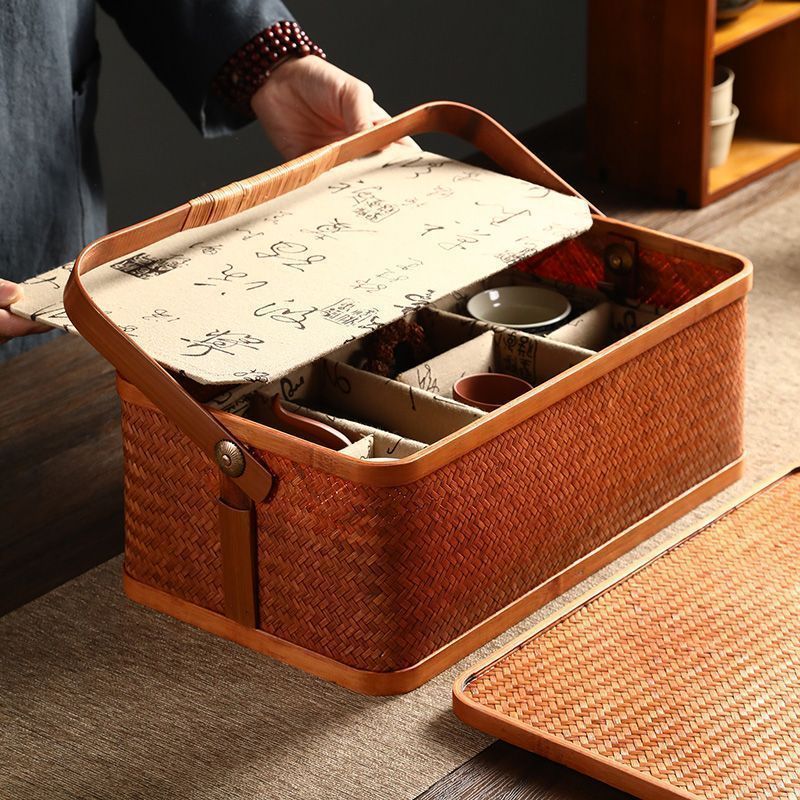 のみ職人手作 日式 竹製 手作 茶器 收納 茶盒 茶箱 kkk