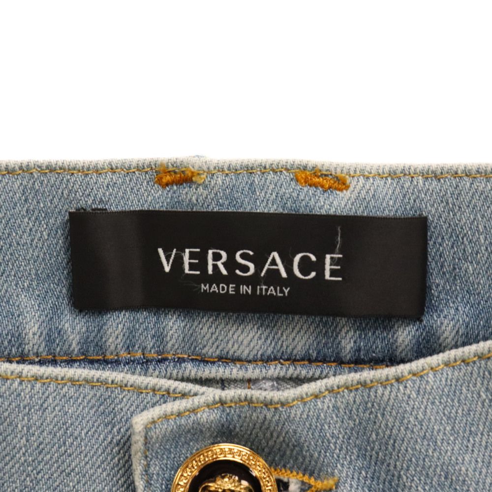 VERSACE (ヴェルサーチ) ROYAL REBELLION バロック柄切替デニムパンツ