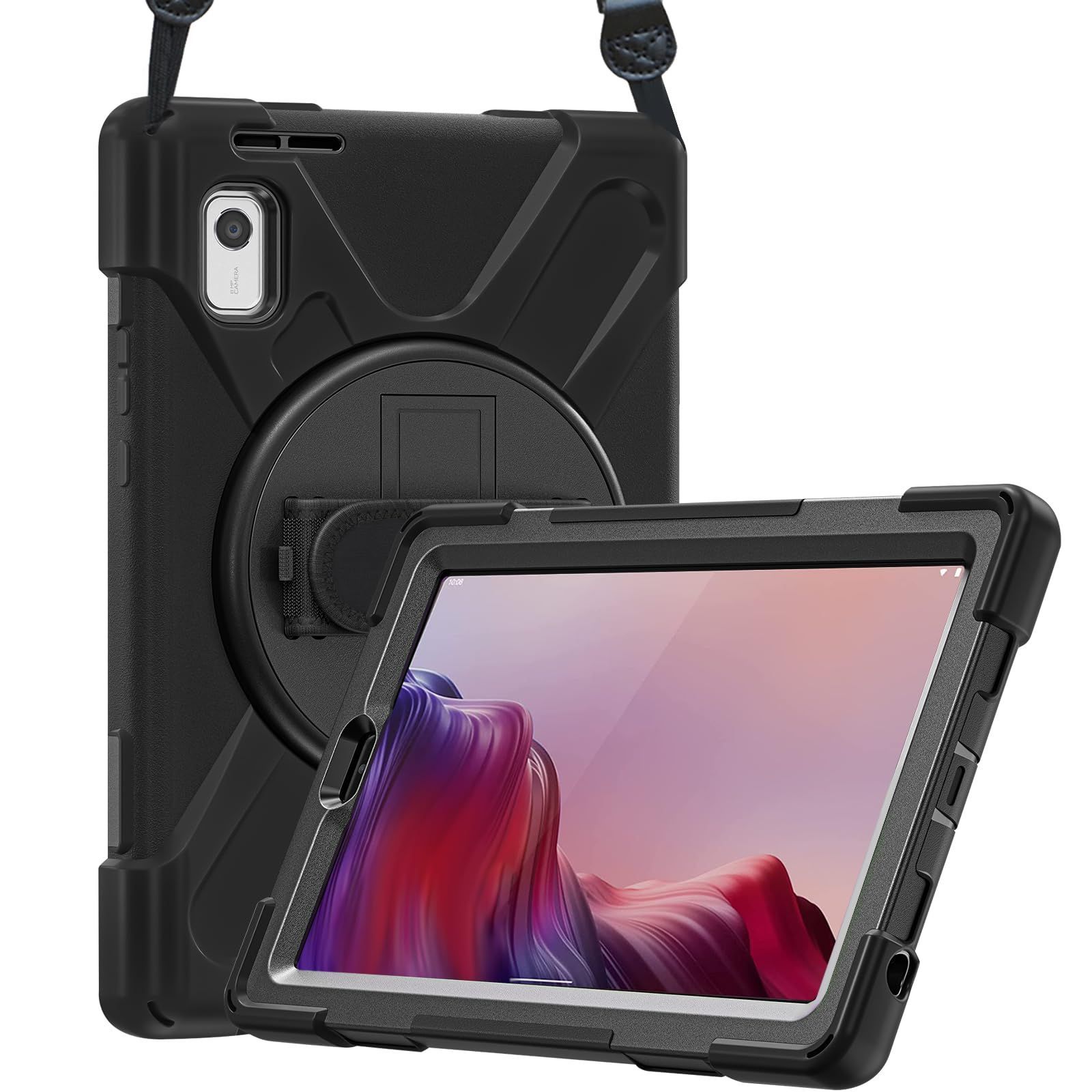 新品 ProCase レノボ Tab M9/NEC LAVIE Tab T9 9インチ 2023発売 肩掛け式ケース 360回転スタンド ショルダーストラップ付き 対応機種：Lenovo Tab M9 2023発売（ZAC30178JP ZAC30157JP