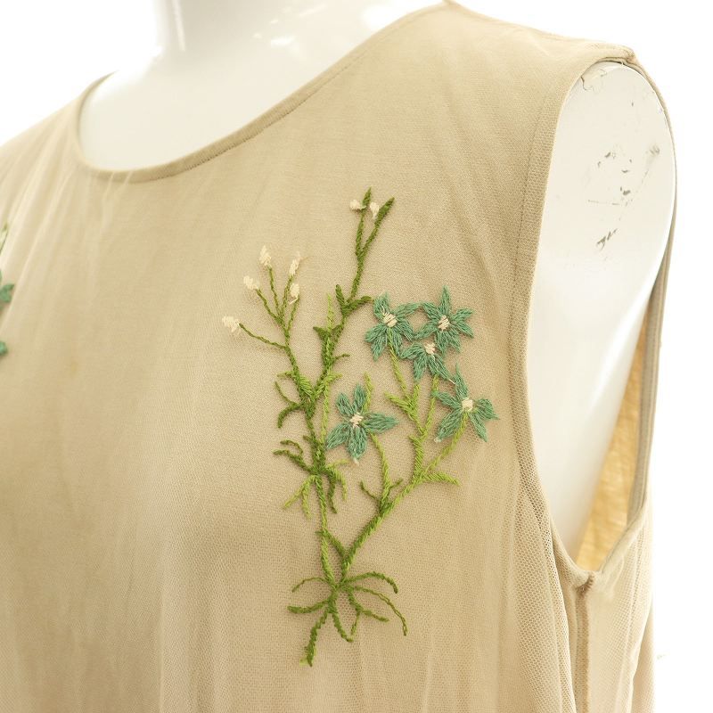 受注会 Sybilla/シビラ シルク混花柄刺繍ノースリーブロング 受注会 Sybilla/シビラ シルク混花柄刺繍ノースリーブロング