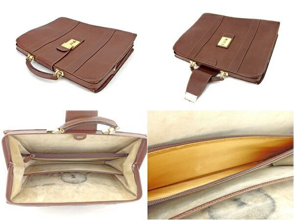 美品 GUCCI オールドグッチ ブラウンレザー ビジネスバッグ ブリーフケース GUCCI グッチ オールドグッチ エンブレムロゴ ビジネスバッグ