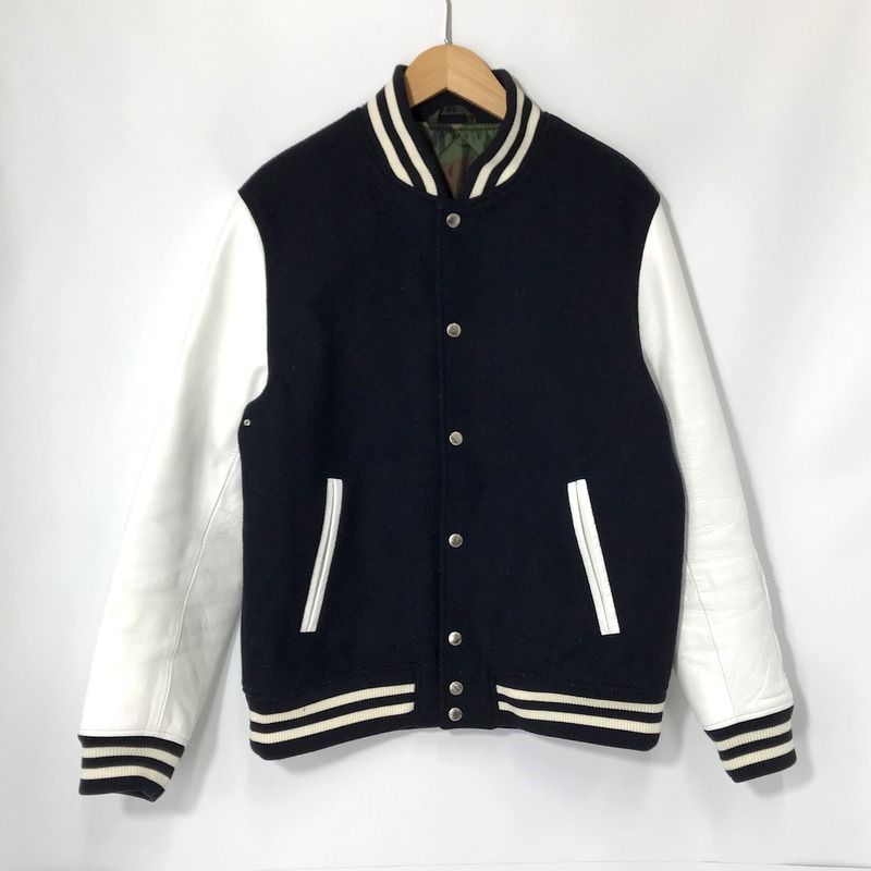 SOPHNET スタジャン 裾レザー 切替 スタジアムブルゾン 牛革