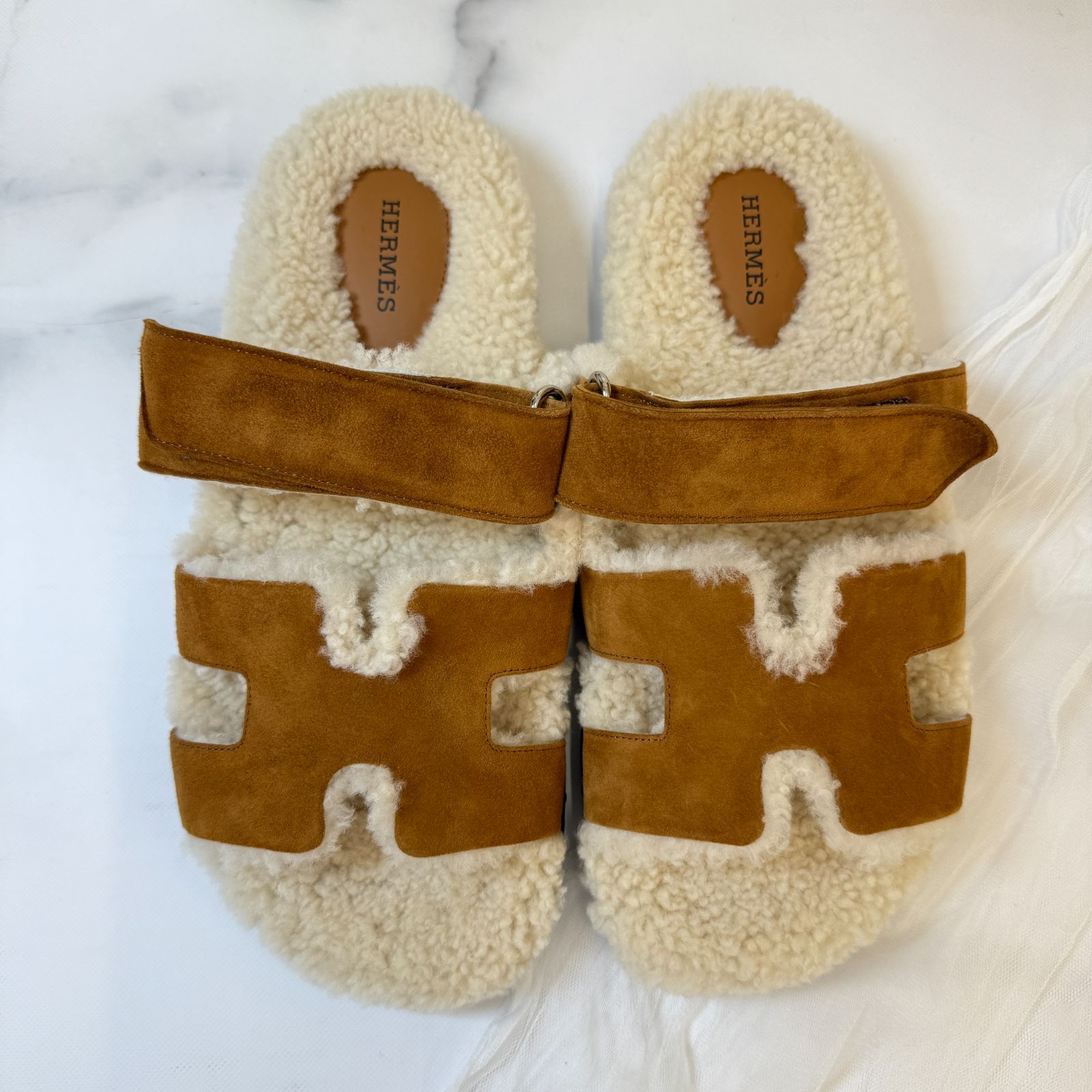 HERMES シプレサンダル ムートン シープスキン 35 美品 HERMES（エルメス） サンダル 35サイズ シプレ 美品 22cm相当 ムートン