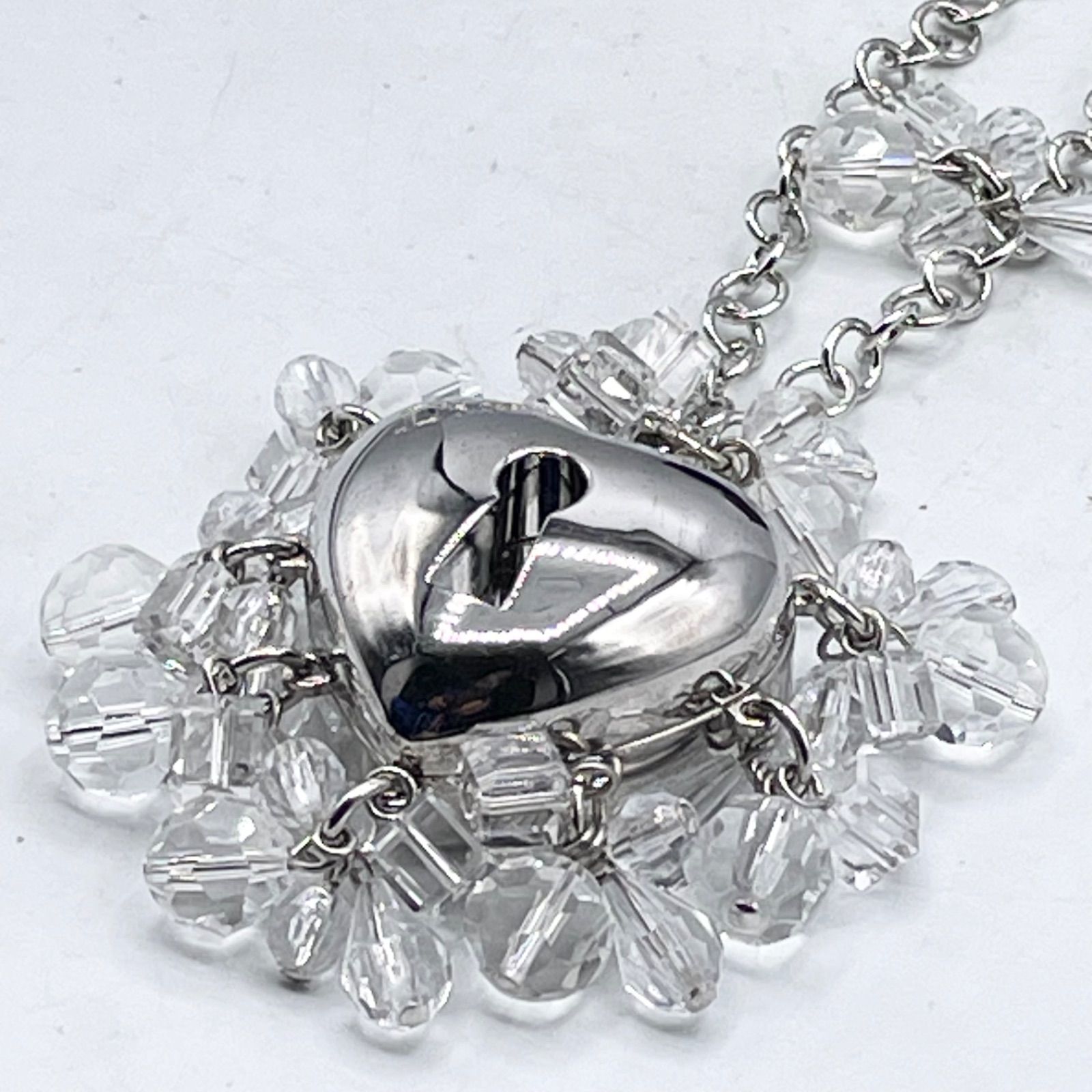 Dior ディオール ネックレス ハート シルバー ピンク チャーム