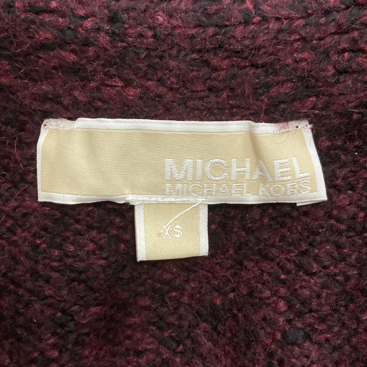 MICHAEL KORS - MICHAEL KORS(マイケルコース) カーディガン サイズXS レディース - ボルドー×黒 長袖 MICHAEL KORS(マイケルコース) カーディガン サイズXS