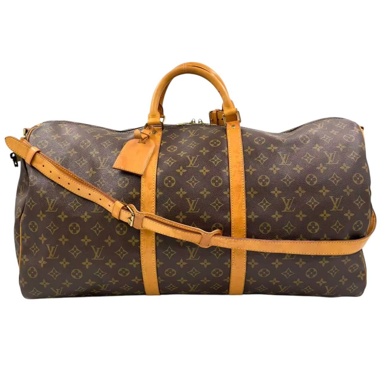 LOUIS VUITTON キーポル バンドリエール50 モノグラム モノグラム レザー×PVC ブラウン ボストンバッグ ゴールド M41416