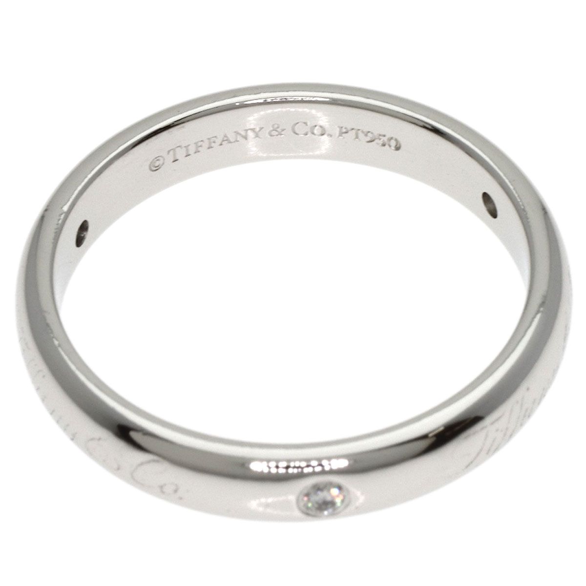 【超特価SALE開催中！】 TIFFANY-Co. ティファニー ウェディング 3P ダイヤモンド リング 指輪 PT950 レディース